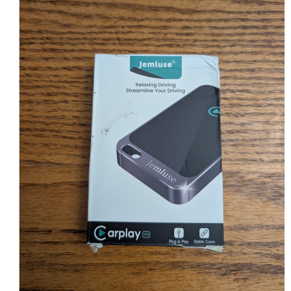 Jemluse CarPlay Wireless Adapter Aluminum Alloy Plug & Play Sync Mobile Phone